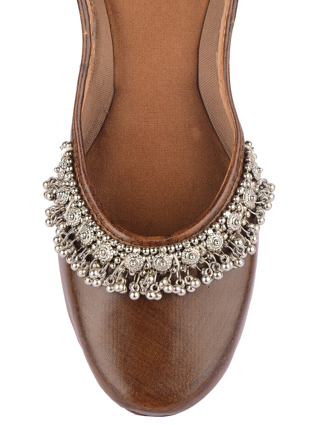 Desi Colour Women Indian Ethnic Footwear-Brown Gungroo | Grocsy
