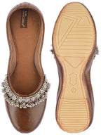 Desi Colour Women Indian Ethnic Footwear-Brown Gungroo | Grocsy