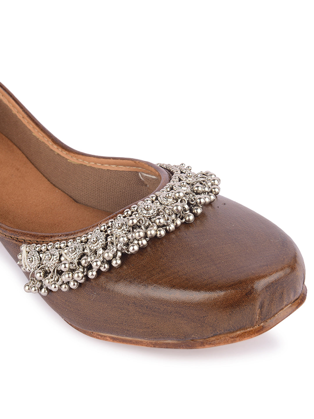 Desi Colour Women Indian Ethnic Footwear-Brown Gungroo | Grocsy
