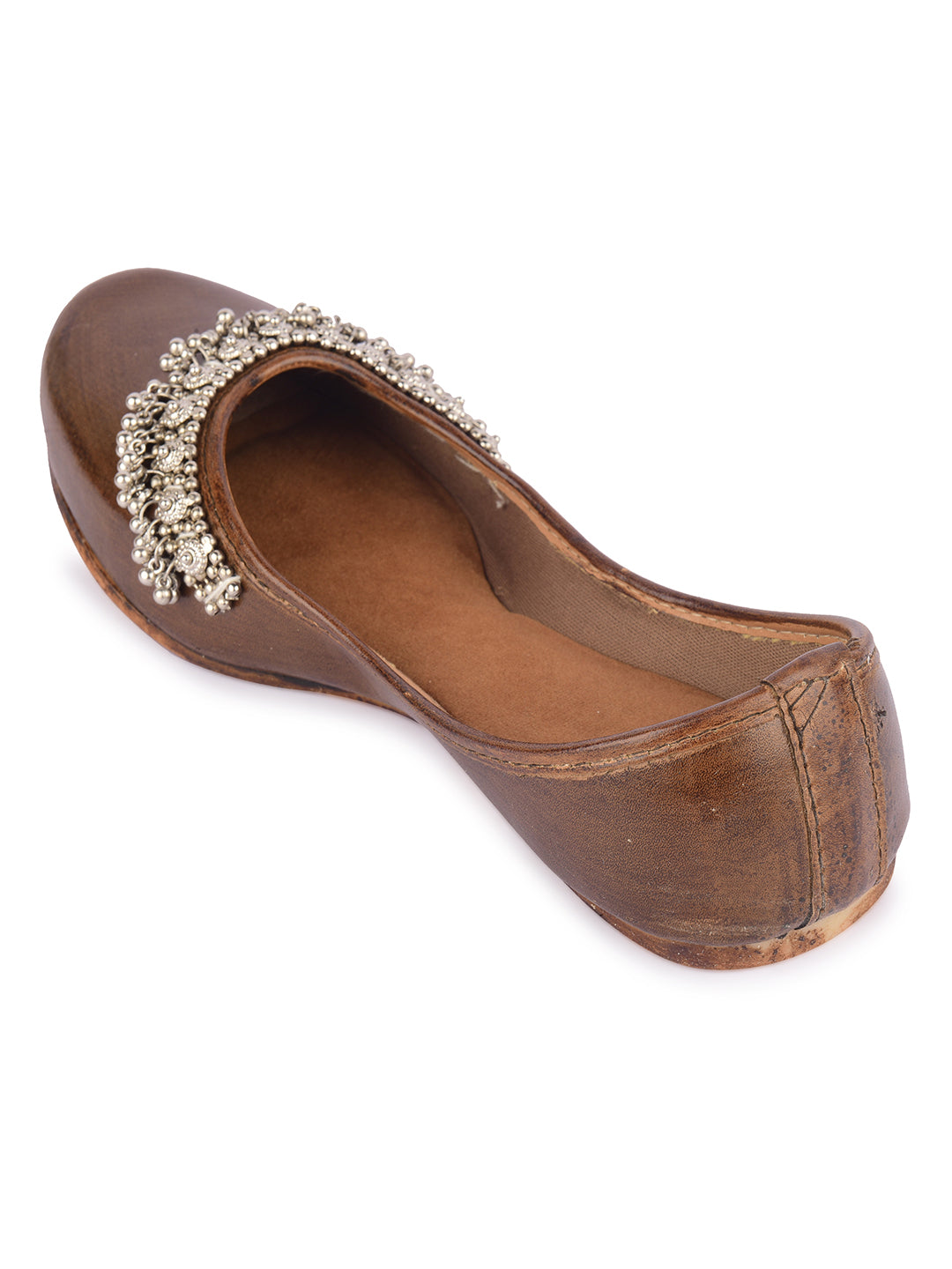 Desi Colour Women Indian Ethnic Footwear-Brown Gungroo | Grocsy
