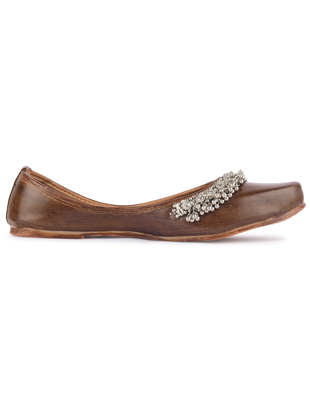 Desi Colour Women Indian Ethnic Footwear-Brown Gungroo | Grocsy