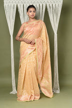 Very Much Indian Exclusive High Quality Handloom Banarasi Cotton Saree with Beautiful Abstract Print. | Grocsy