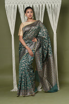 Very Much Indian Exclusive High Quality Handloom Banarasi Cotton Saree with Beautiful Abstract Print. | Grocsy