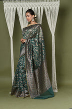 Very Much Indian Exclusive High Quality Handloom Banarasi Cotton Saree with Beautiful Abstract Print. | Grocsy