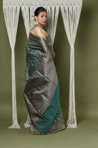 Very Much Indian Exclusive High Quality Handloom Banarasi Cotton Saree with Beautiful Abstract Print. | Grocsy