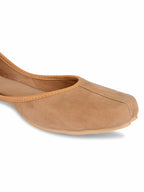 Desi Colour Women Indian Ethnic Footwear-Basic Suede -Beige | Grocsy