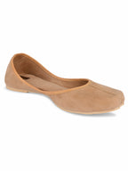 Desi Colour Women Indian Ethnic Footwear-Basic Suede -Beige | Grocsy