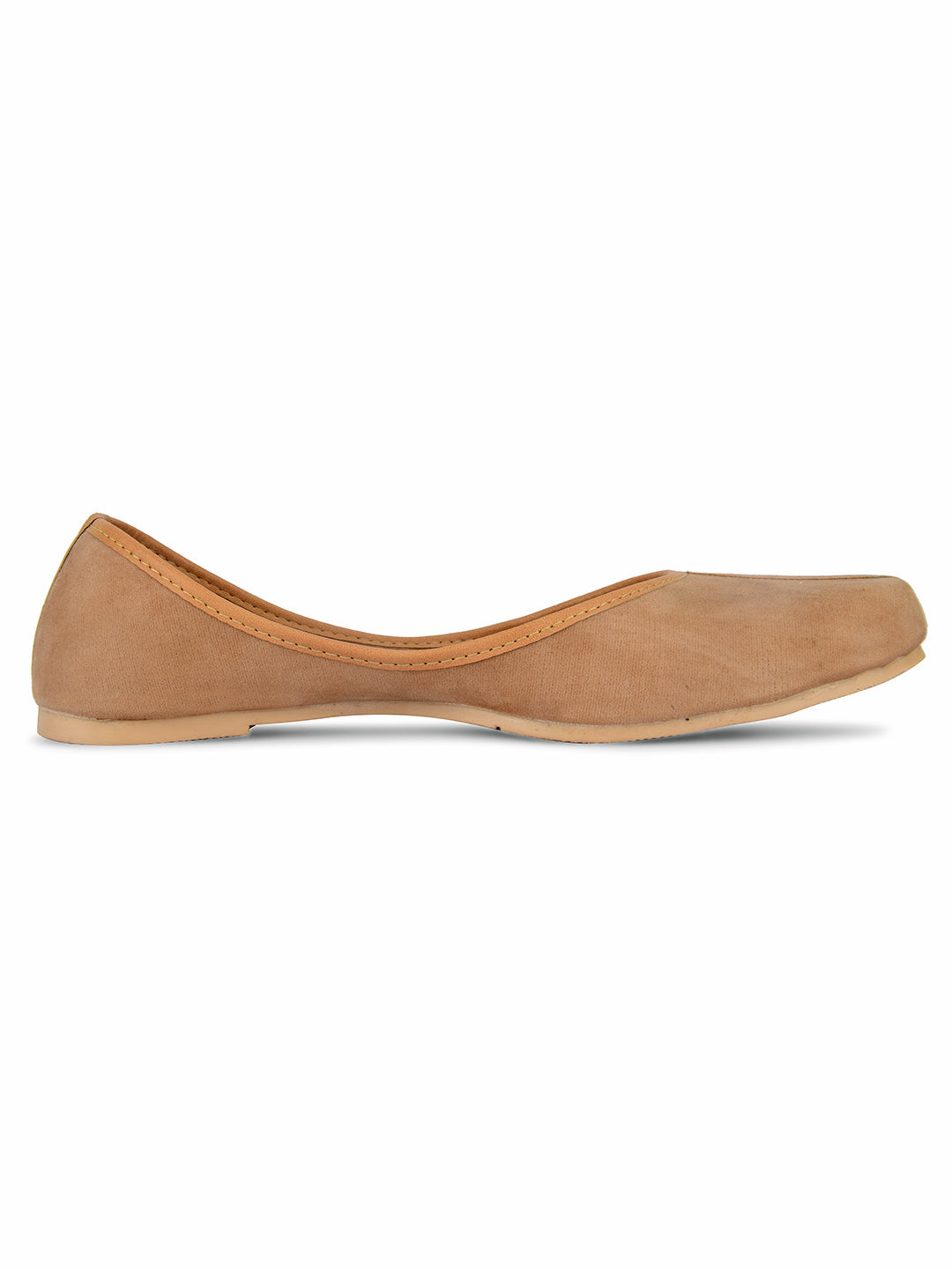 Desi Colour Women Indian Ethnic Footwear-Basic Suede -Beige | Grocsy
