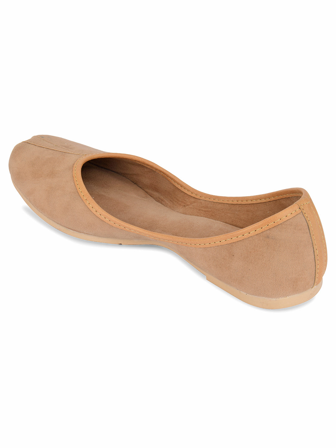 Desi Colour Women Indian Ethnic Footwear-Basic Suede -Beige | Grocsy