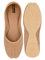 Desi Colour Women Indian Ethnic Footwear-Basic Suede -Beige | Grocsy