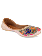 Desi Colour Women Indian Ethnic Footwear-Pink Multi Colour | Grocsy