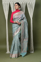 Very Much Indian Exclusive High Quality Handloom Banarasi Cotton Saree with Beautiful Abstract Print. | Grocsy