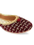 Desi Colour Women Indian Ethnic Footwear-Maroon Star | Grocsy