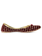 Desi Colour Women Indian Ethnic Footwear-Maroon Star | Grocsy