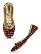 Desi Colour Women Indian Ethnic Footwear-Maroon Star | Grocsy