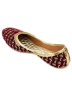 Desi Colour Women Indian Ethnic Footwear-Maroon Star | Grocsy