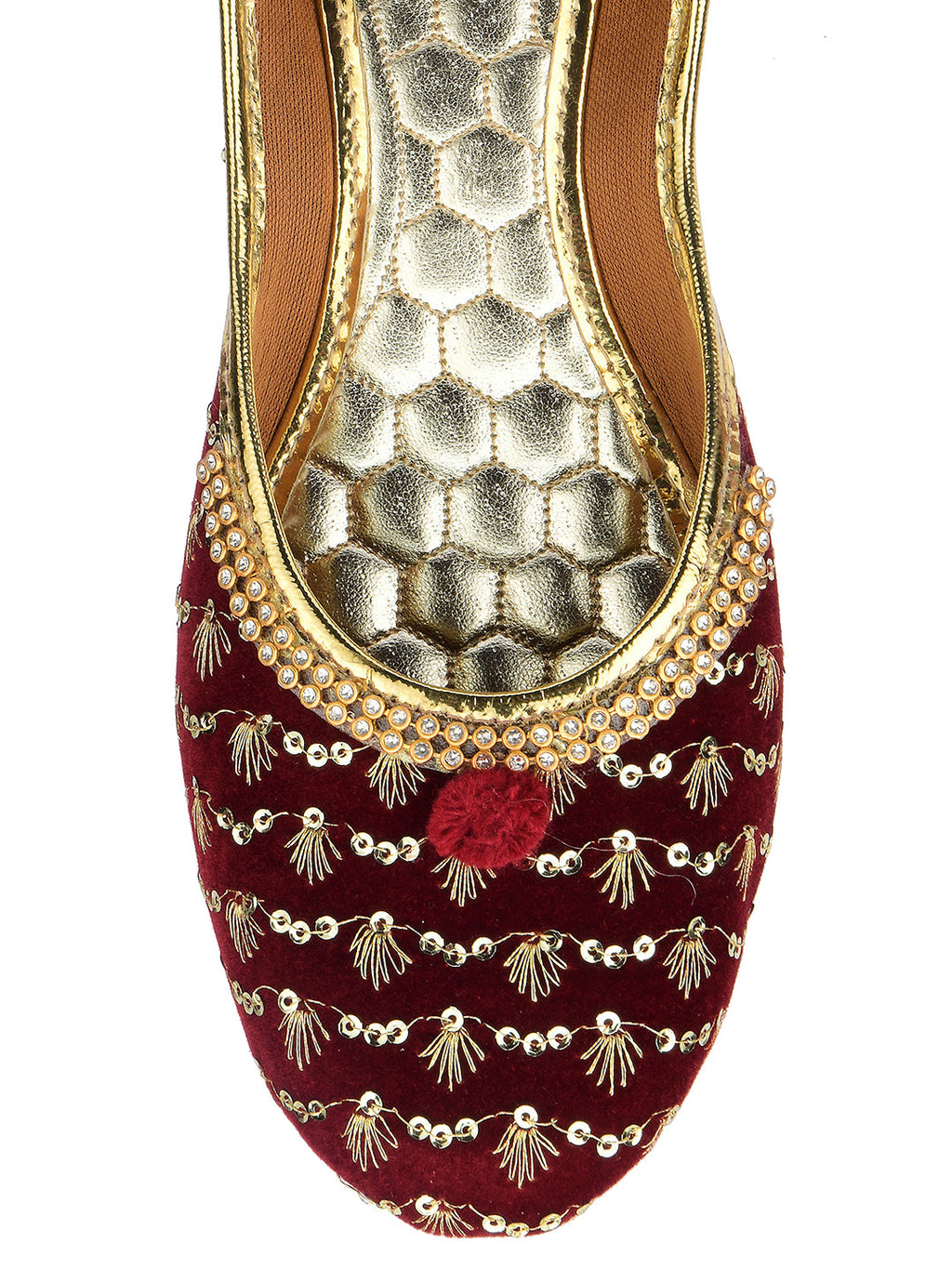 Desi Colour Women Indian Ethnic Footwear-Maroon Star | Grocsy