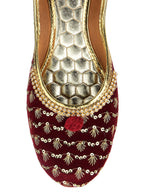 Desi Colour Women Indian Ethnic Footwear-Maroon Star | Grocsy