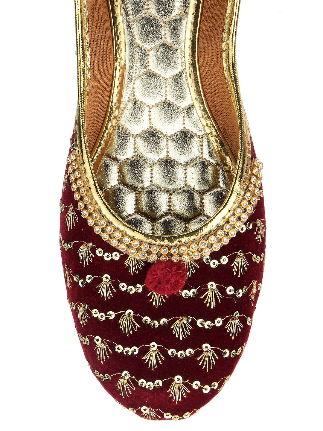 Desi Colour Women Indian Ethnic Footwear-Maroon Star | Grocsy