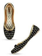 Desi Colour Women Indian Ethnic Footwear-Black Star | Grocsy