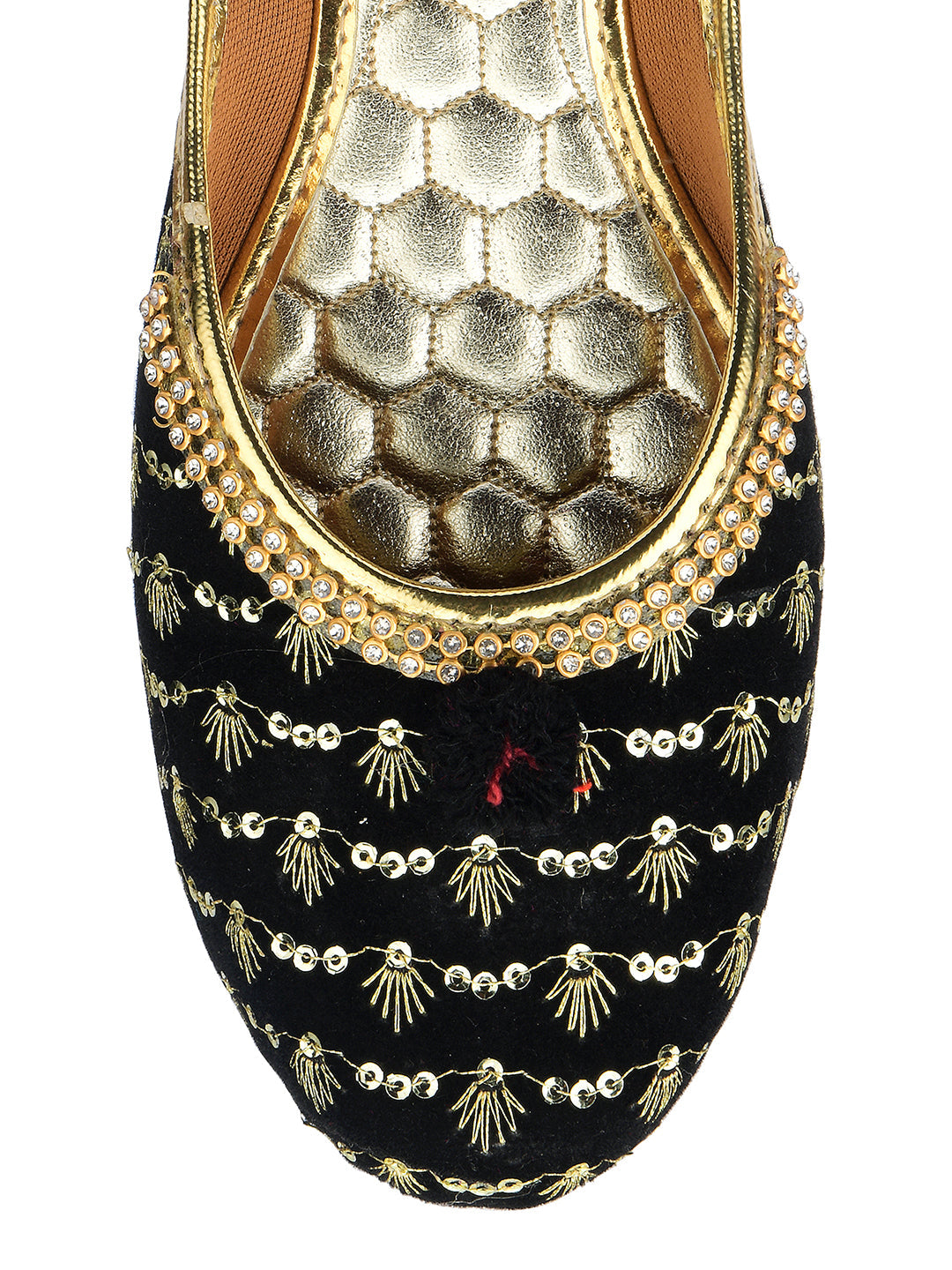 Desi Colour Women Indian Ethnic Footwear-Black Star | Grocsy