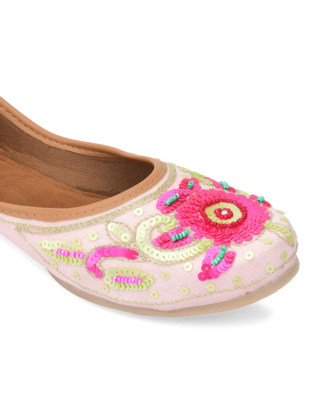 Desi Colour Women Indian Ethnic Footwear-Pink Multi | Grocsy