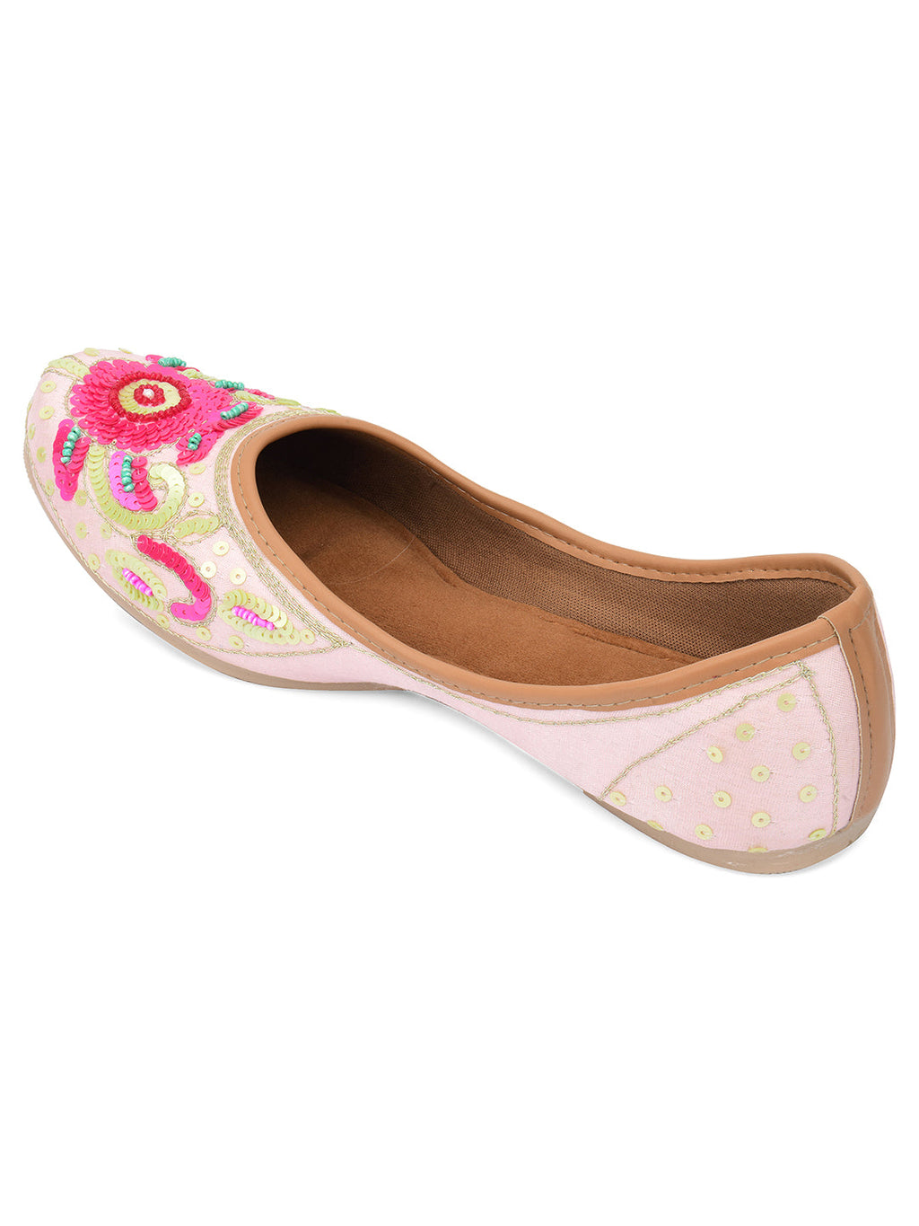 Desi Colour Women Indian Ethnic Footwear-Pink Multi | Grocsy
