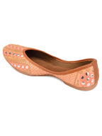 Desi Colour Women Indian Ethnic Footwear-Peach Embroidery | Grocsy