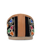 Desi Colour Women Indian Ethnic Footwear-Black Multi Floral | Grocsy