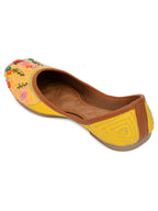 Desi Colour Women Indian Ethnic Footwear-Yellow Emb | Grocsy