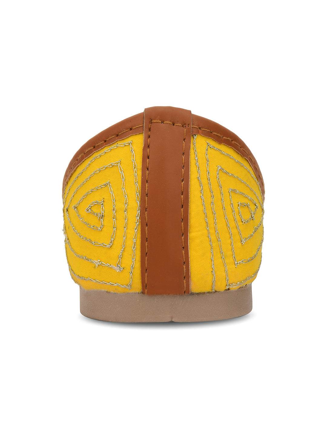 Desi Colour Women Indian Ethnic Footwear-Yellow Emb | Grocsy