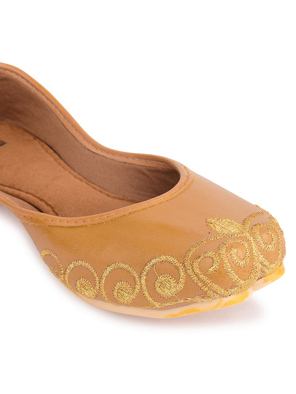 Desi Colour Women Indian Ethnic Footwear-Polish-Tan 1 | Grocsy