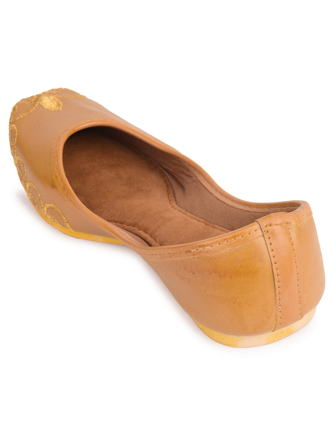 Desi Colour Women Indian Ethnic Footwear-Polish-Tan 1 | Grocsy