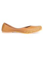 Desi Colour Women Indian Ethnic Footwear-Polish-Tan 1 | Grocsy