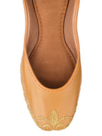 Desi Colour Women Indian Ethnic Footwear-Polish-Tan 1 | Grocsy