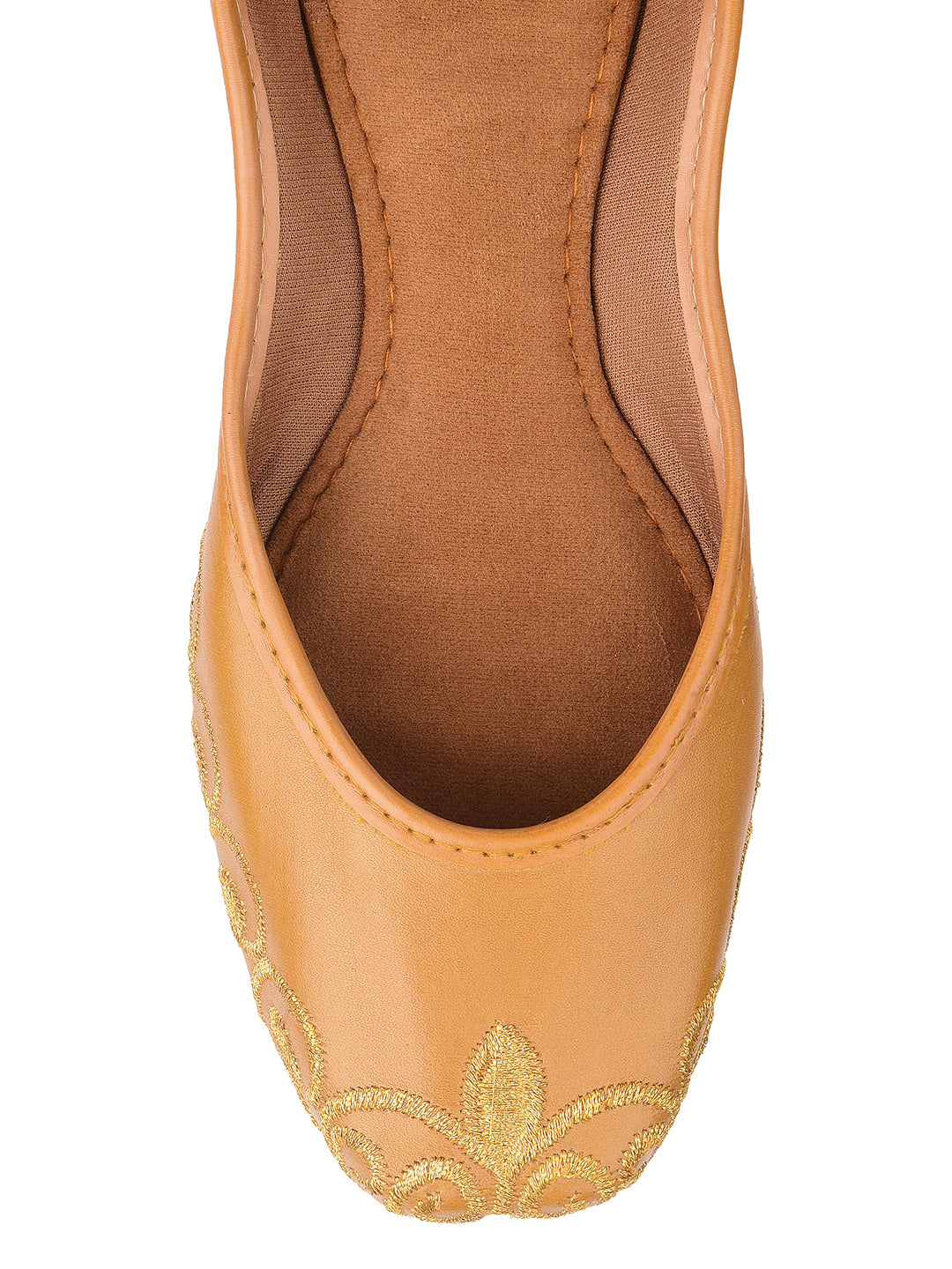 Desi Colour Women Indian Ethnic Footwear-Polish-Tan 1 | Grocsy