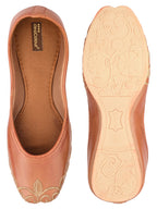 Desi Colour Women Indian Ethnic Footwear-Polish-Light Brown 1 | Grocsy