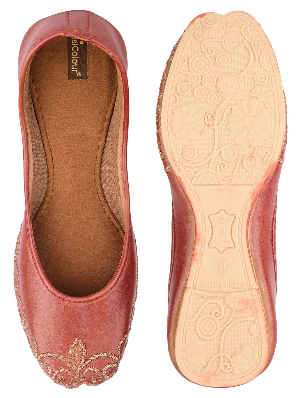 Desi Colour Women Indian Ethnic Footwear-Polish-Dark Brown 1 | Grocsy