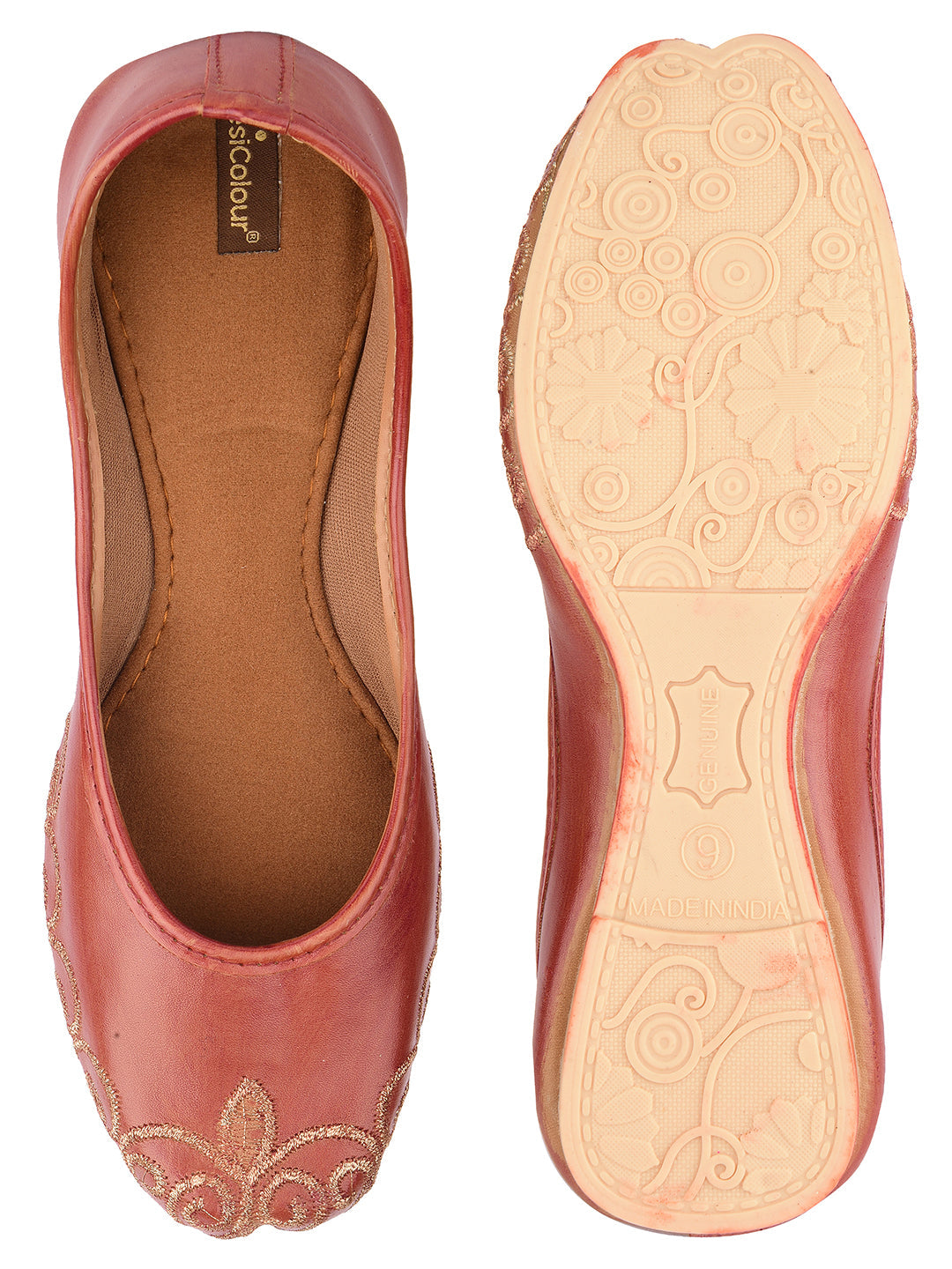 Desi Colour Women Indian Ethnic Footwear-Polish-Dark Brown 1 | Grocsy