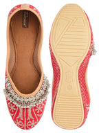 Desi Colour Women Indian Ethnic Footwear-Red Gungroo | Grocsy
