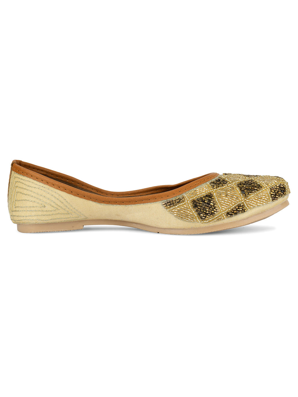 Desi Colour Women Indian Ethnic Footwear-Rhombus-Copper | Grocsy
