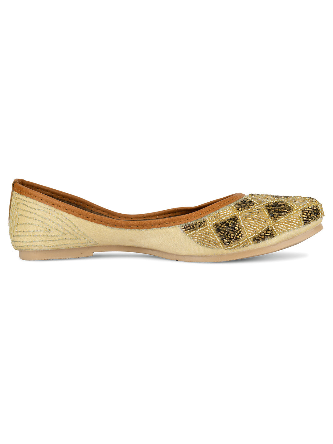 Desi Colour Women Indian Ethnic Footwear-Rhombus-Copper | Grocsy