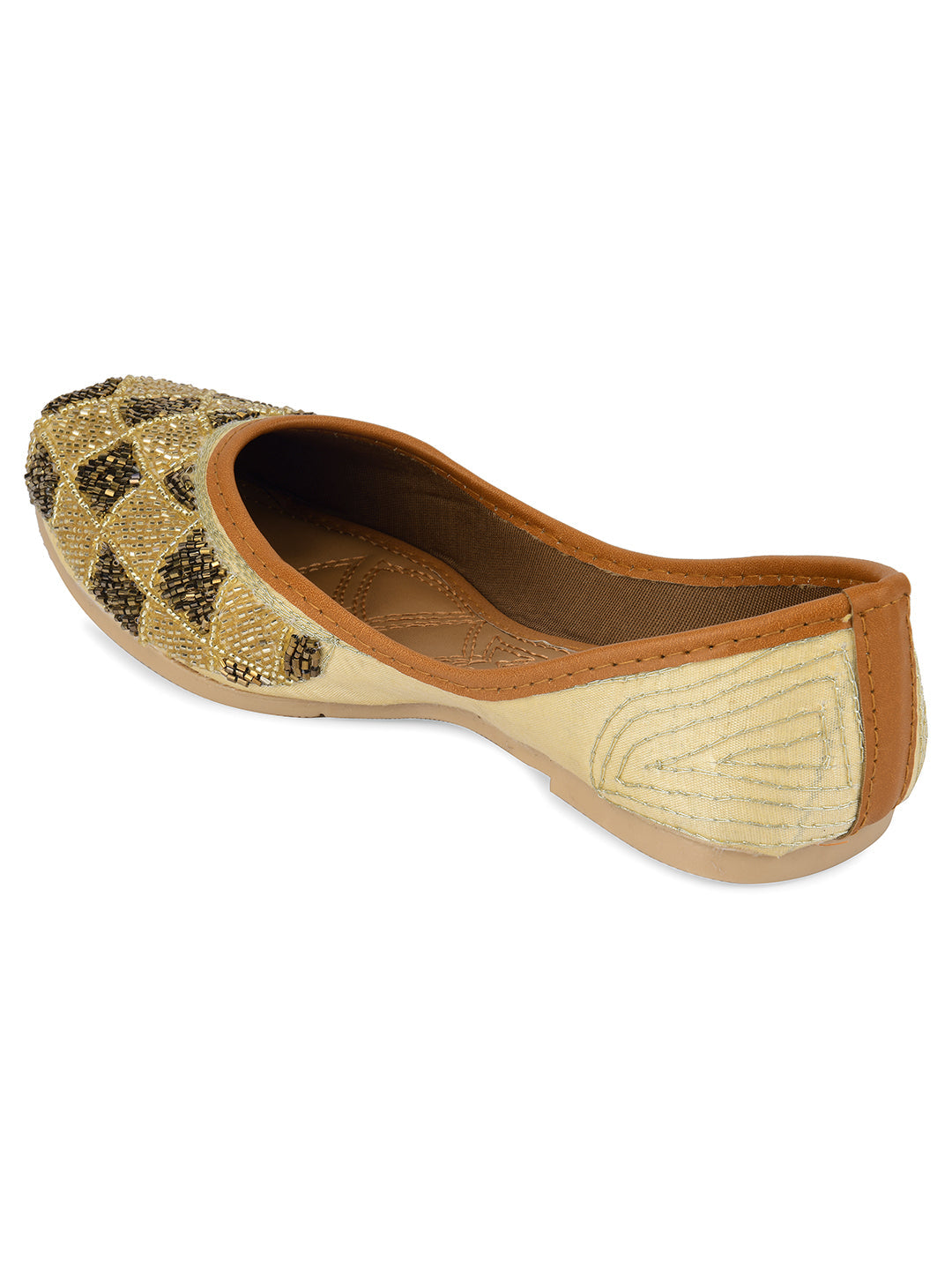 Desi Colour Women Indian Ethnic Footwear-Rhombus-Copper | Grocsy