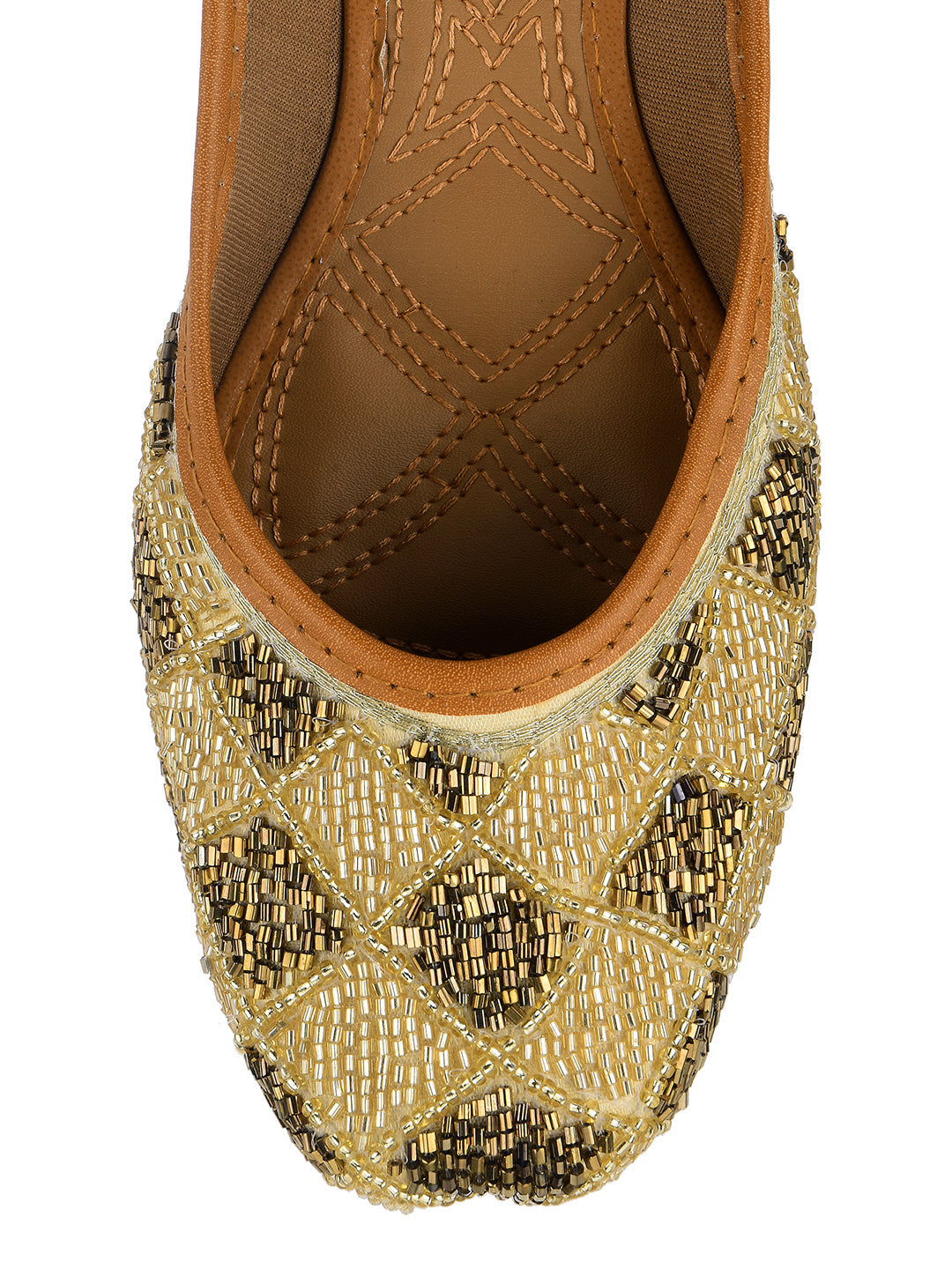 Desi Colour Women Indian Ethnic Footwear-Rhombus-Copper | Grocsy