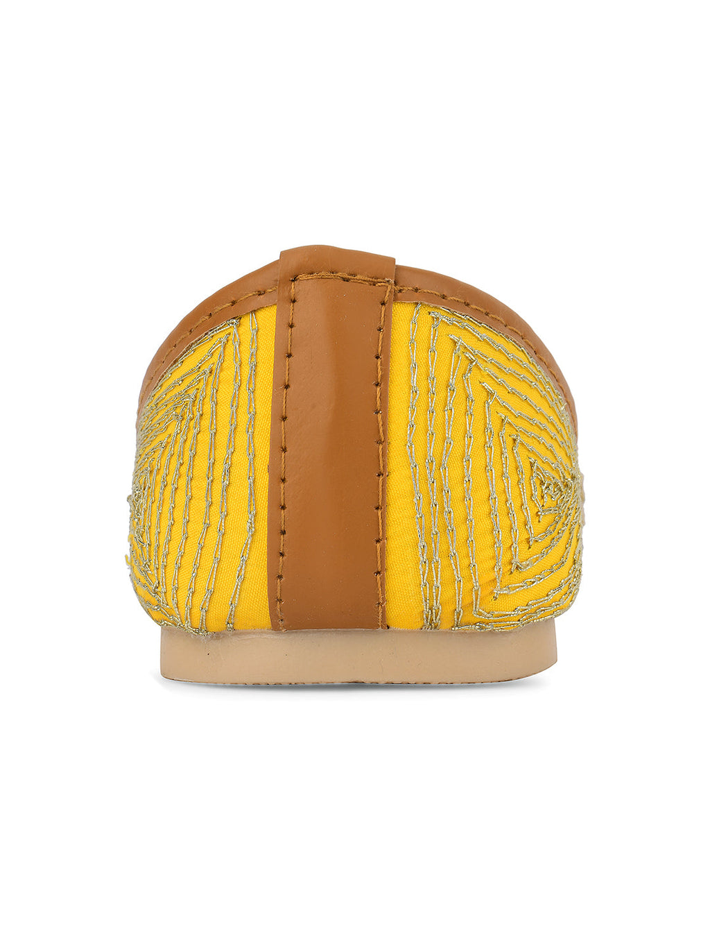 Desi Colour Women Indian Ethnic Footwear-Yellow Dabka | Grocsy