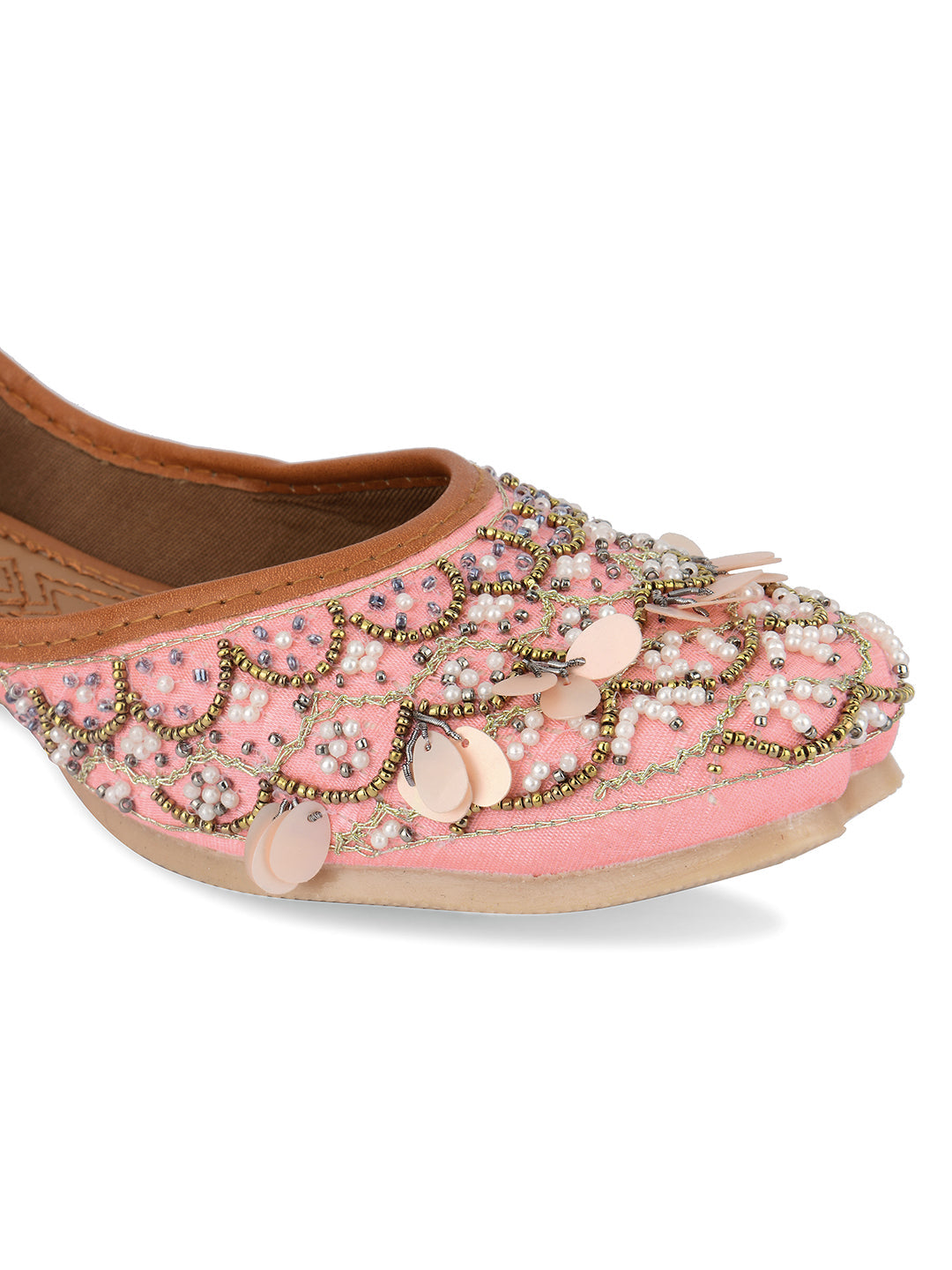 Desi Colour Women Indian Ethnic Footwear-Pink Sitara | Grocsy