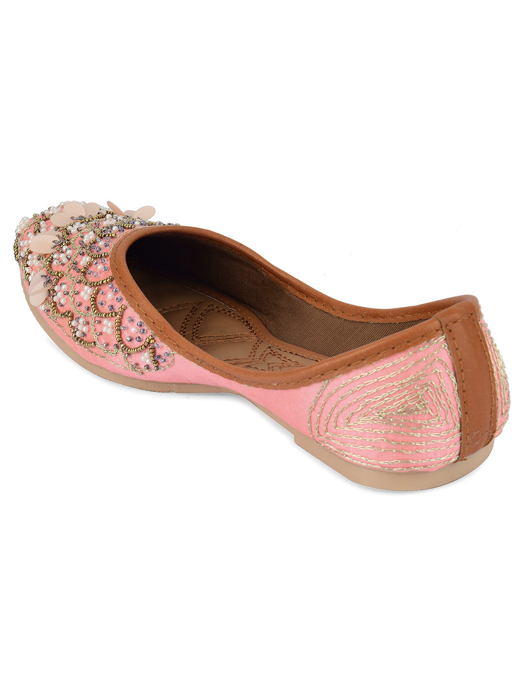 Desi Colour Women Indian Ethnic Footwear-Pink Sitara | Grocsy