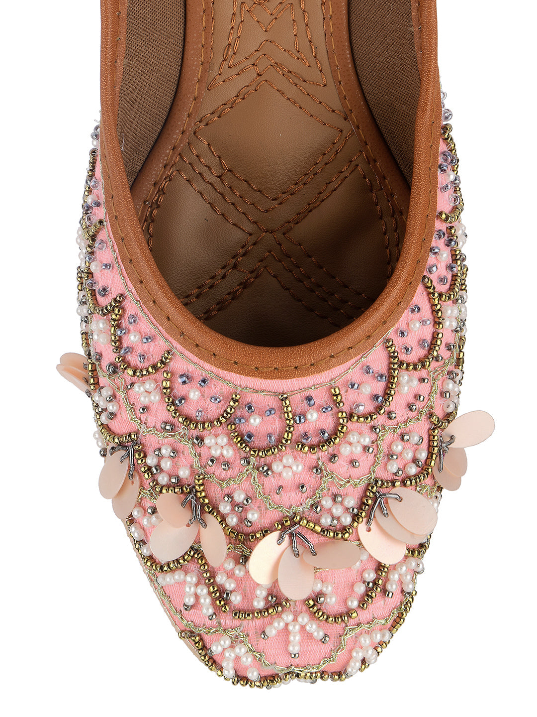 Desi Colour Women Indian Ethnic Footwear-Pink Sitara | Grocsy