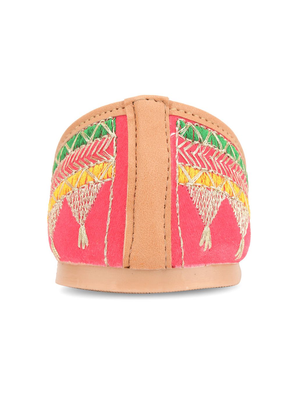 Desi Colour Women Indian Ethnic Footwear-New Mid Range- Pink Zari | Grocsy