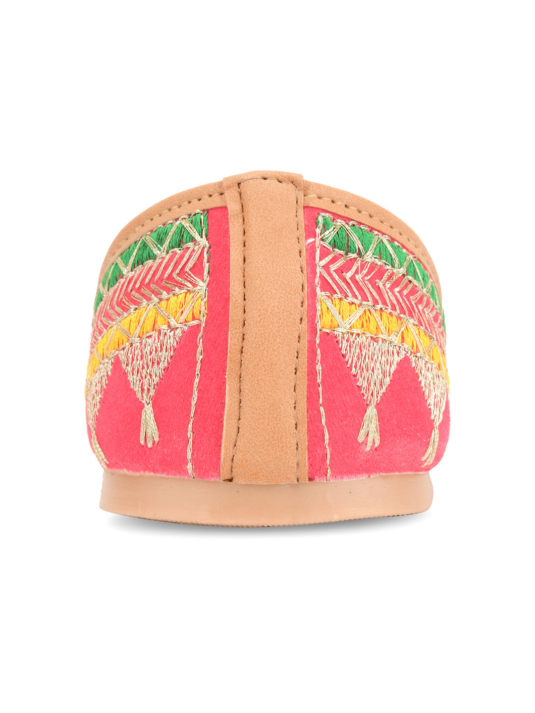 Desi Colour Women Indian Ethnic Footwear-New Mid Range- Pink Zari | Grocsy